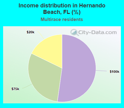 Income distribution in Hernando Beach, FL (%)