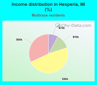 Income distribution in Hesperia, MI (%)