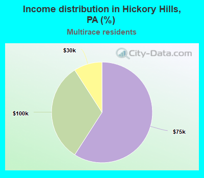 Income distribution in Hickory Hills, PA (%)
