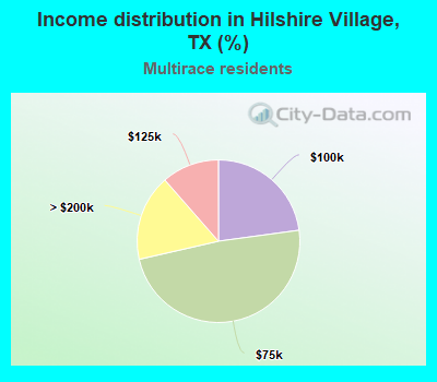 Income distribution in Hilshire Village, TX (%)