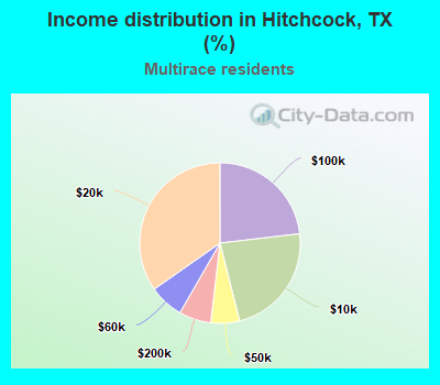 Income distribution in Hitchcock, TX (%)