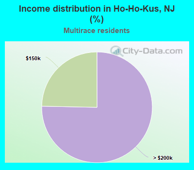 Income distribution in Ho-Ho-Kus, NJ (%)