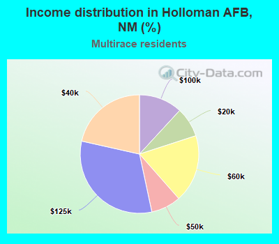 Income distribution in Holloman AFB, NM (%)