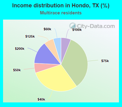 Income distribution in Hondo, TX (%)