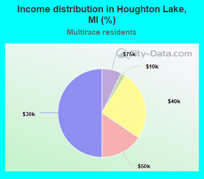 Income distribution in Houghton Lake, MI (%)