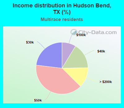 Income distribution in Hudson Bend, TX (%)