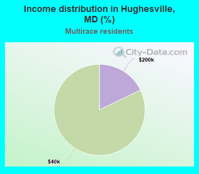 Income distribution in Hughesville, MD (%)
