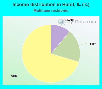 Income distribution in Hurst, IL (%)