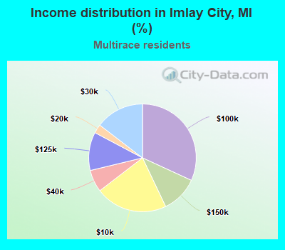 Income distribution in Imlay City, MI (%)