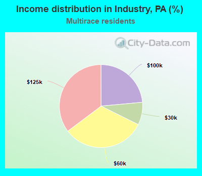 Income distribution in Industry, PA (%)