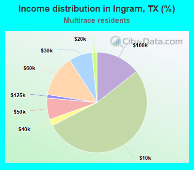 Income distribution in Ingram, TX (%)
