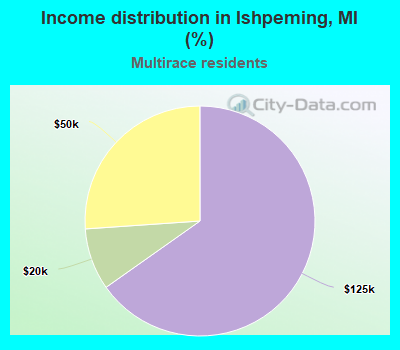 Income distribution in Ishpeming, MI (%)