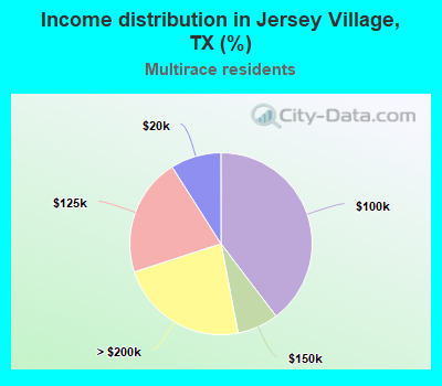 Income distribution in Jersey Village, TX (%)