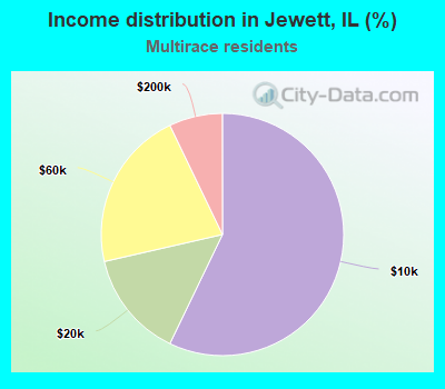Income distribution in Jewett, IL (%)