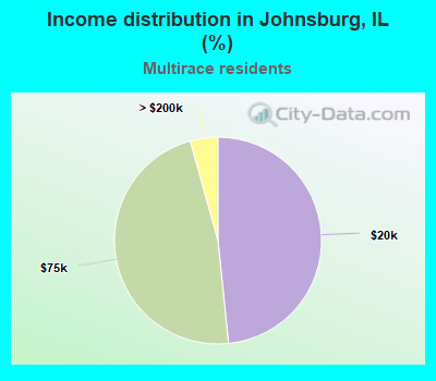 Income distribution in Johnsburg, IL (%)