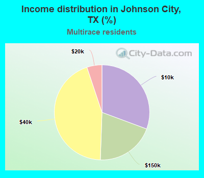 Income distribution in Johnson City, TX (%)