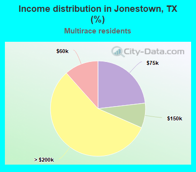 Income distribution in Jonestown, TX (%)