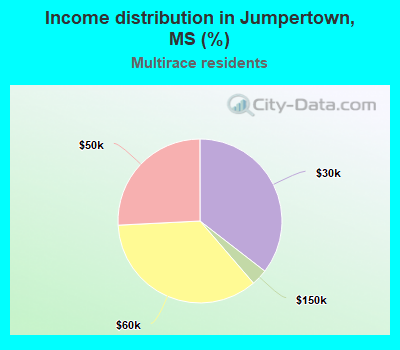 Income distribution in Jumpertown, MS (%)