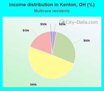 Income distribution in Kenton, OH (%)