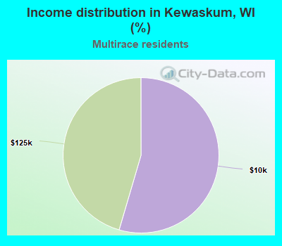 Income distribution in Kewaskum, WI (%)