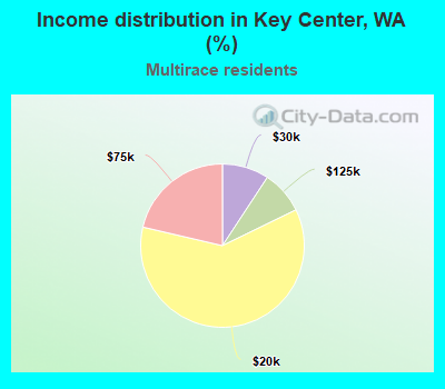 Income distribution in Key Center, WA (%)
