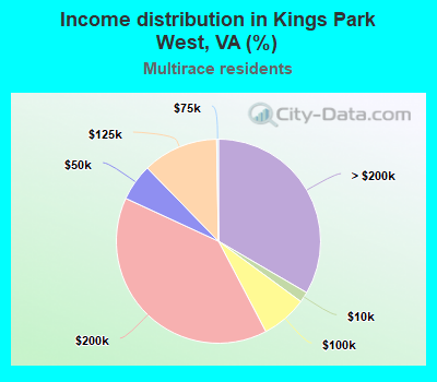 Income distribution in Kings Park West, VA (%)