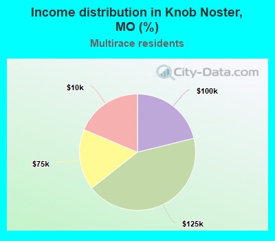 Income distribution in Knob Noster, MO (%)