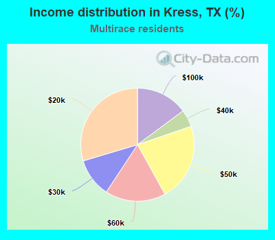 Income distribution in Kress, TX (%)