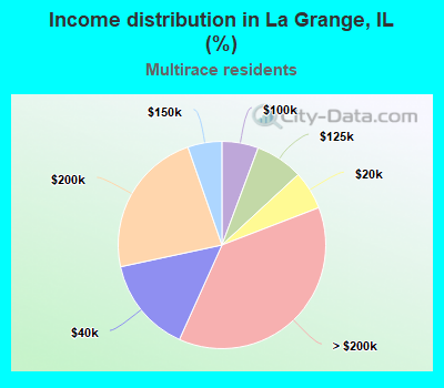 Income distribution in La Grange, IL (%)