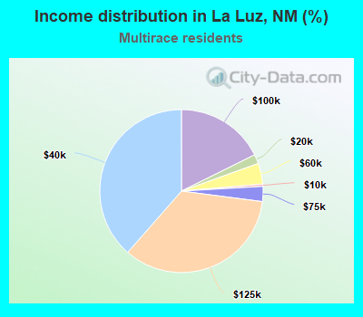 Income distribution in La Luz, NM (%)