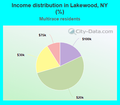 Income distribution in Lakewood, NY (%)