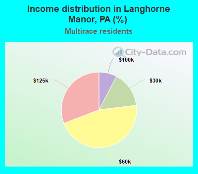 Income distribution in Langhorne Manor, PA (%)