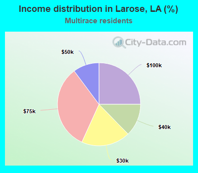 Income distribution in Larose, LA (%)