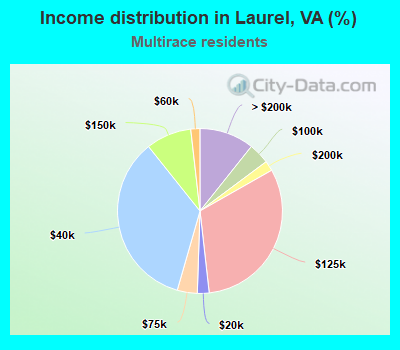 Income distribution in Laurel, VA (%)