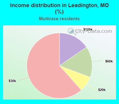 Income distribution in Leadington, MO (%)