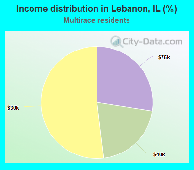 Income distribution in Lebanon, IL (%)