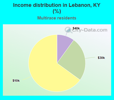 Income distribution in Lebanon, KY (%)