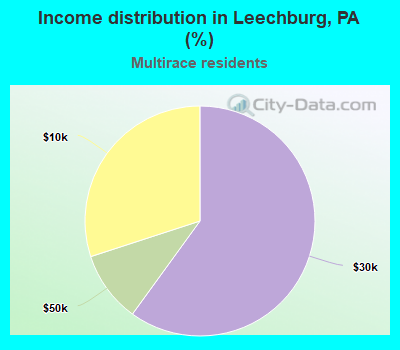 Income distribution in Leechburg, PA (%)