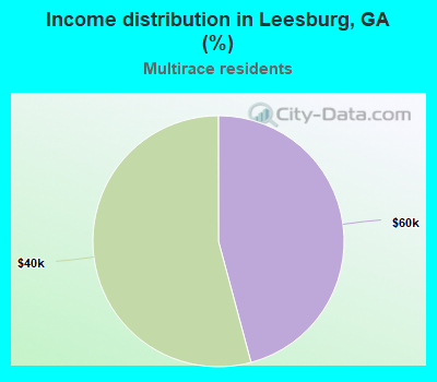 Income distribution in Leesburg, GA (%)