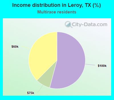 Income distribution in Leroy, TX (%)