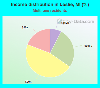 Income distribution in Leslie, MI (%)