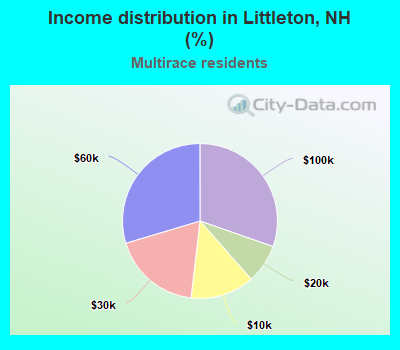 Income distribution in Littleton, NH (%)