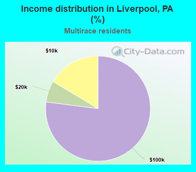 Income distribution in Liverpool, PA (%)