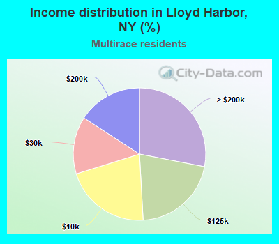 Income distribution in Lloyd Harbor, NY (%)