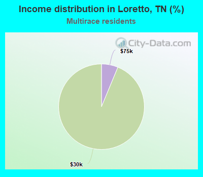Income distribution in Loretto, TN (%)