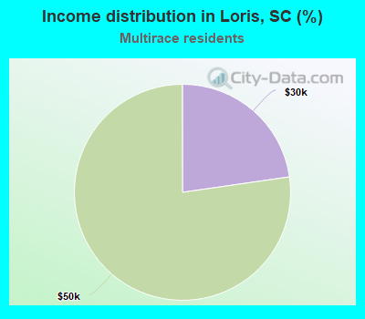 Income distribution in Loris, SC (%)
