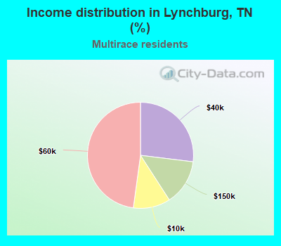 Income distribution in Lynchburg, TN (%)