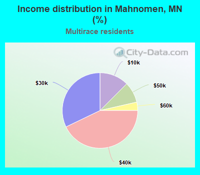 Income distribution in Mahnomen, MN (%)