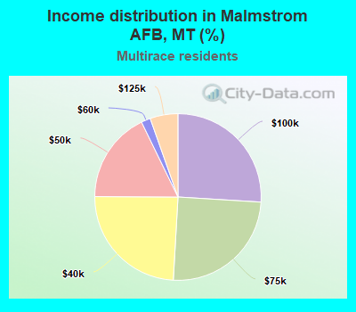 Income distribution in Malmstrom AFB, MT (%)