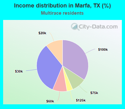 Income distribution in Marfa, TX (%)